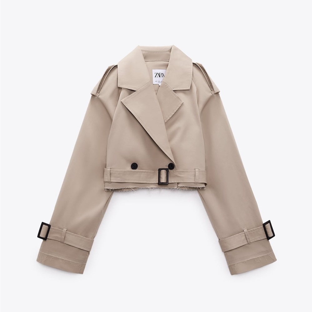 Zara Oversized Cropped Trench Jacket - Size S